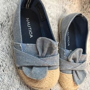 Nautical toddler girl slip-ons